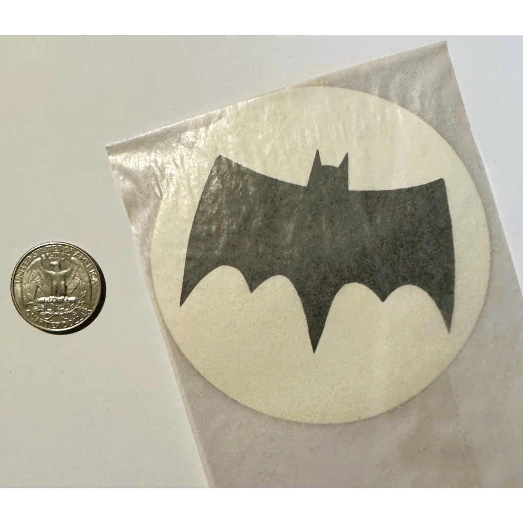 Rare vintage 1960s Batman signal sticker perfect for collectors and fans