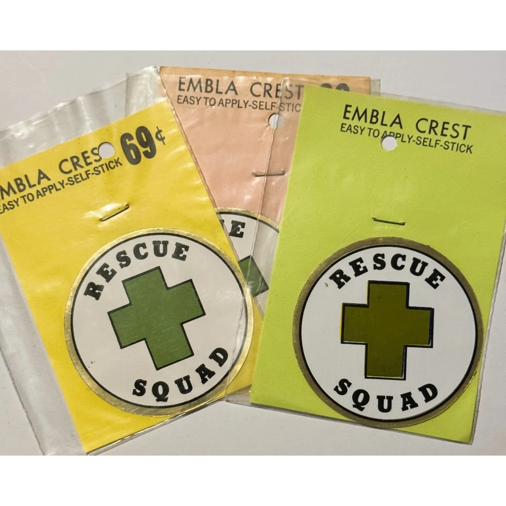 Rare vintage 1960s rescue squad emblems that bring back those classic vintage 1960s rescue vibes