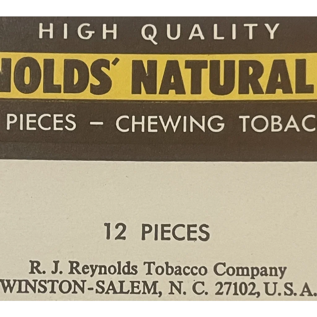 Vintage Olds Natural chewing tobacco label on a rare 1970s leaf tobacco box gem