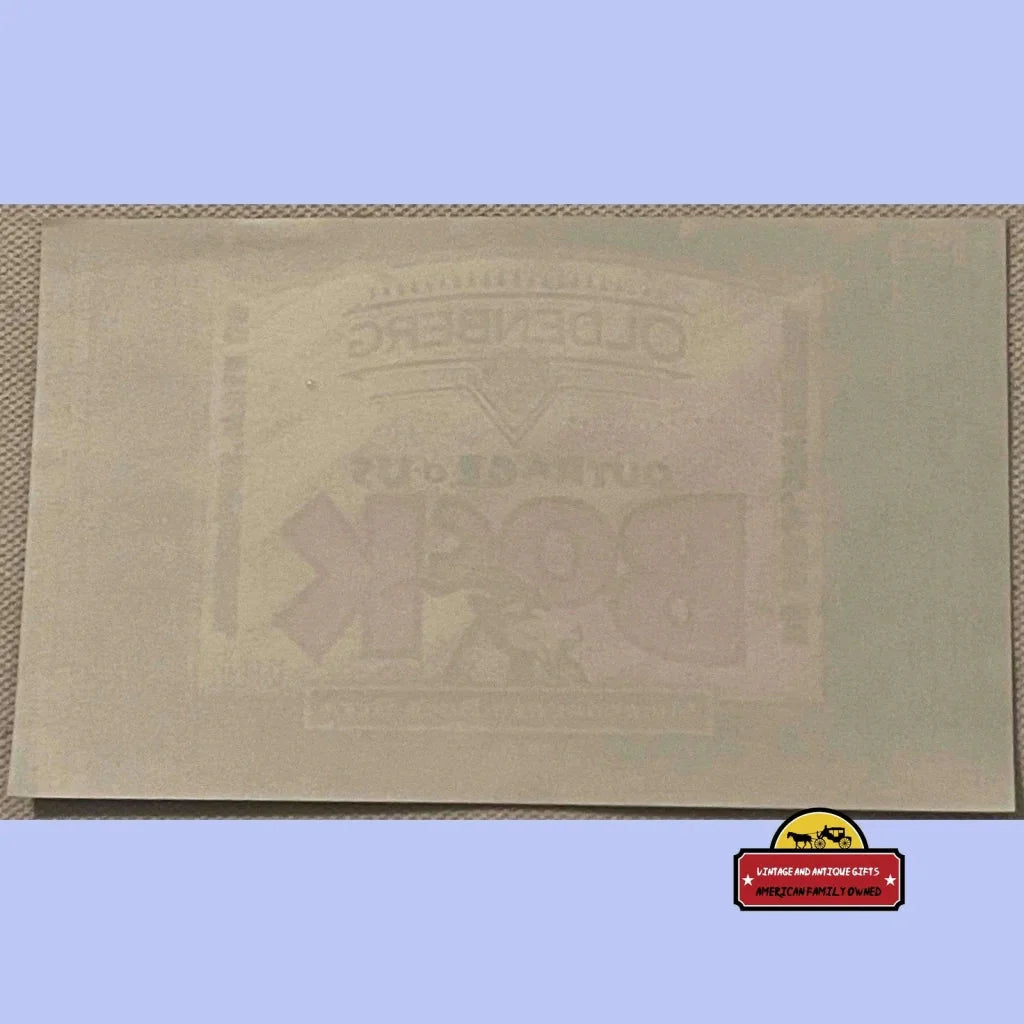 Embossed paper showing a unique design for the Legendary Bock Beer Label Outrage