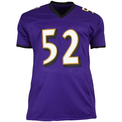 Ray Lewis autographed Baltimore Ravens purple #52 jersey