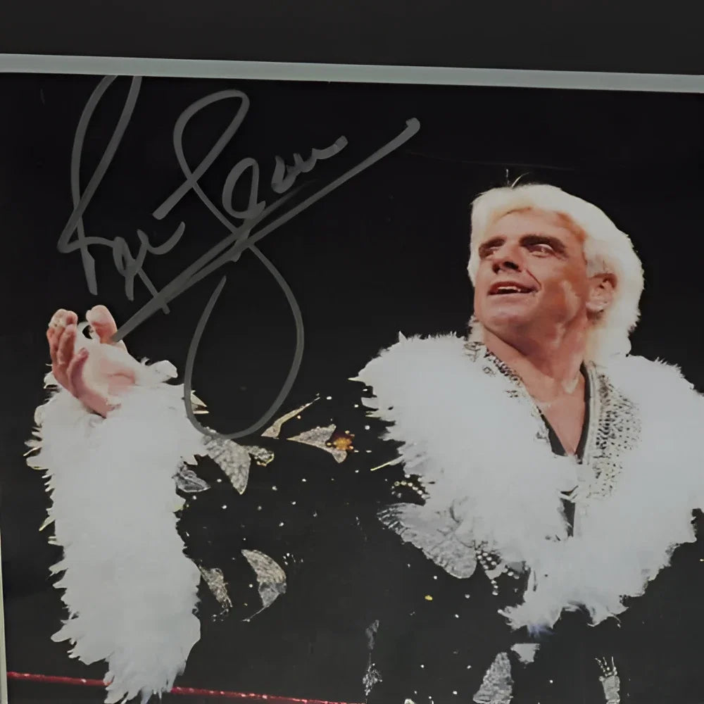 Ric Flair autographed deluxe framed 11x14 photo in black robe