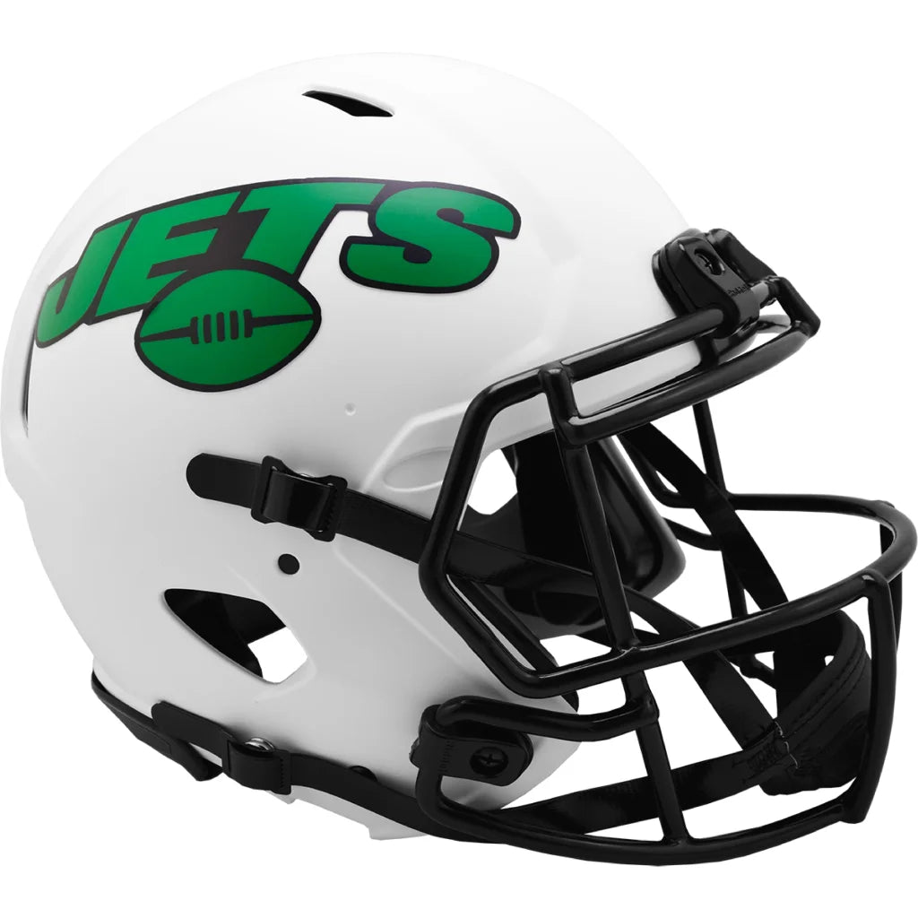 Riddell Lunar Eclipse Speed full size authentic Jets helmet, white with green logo