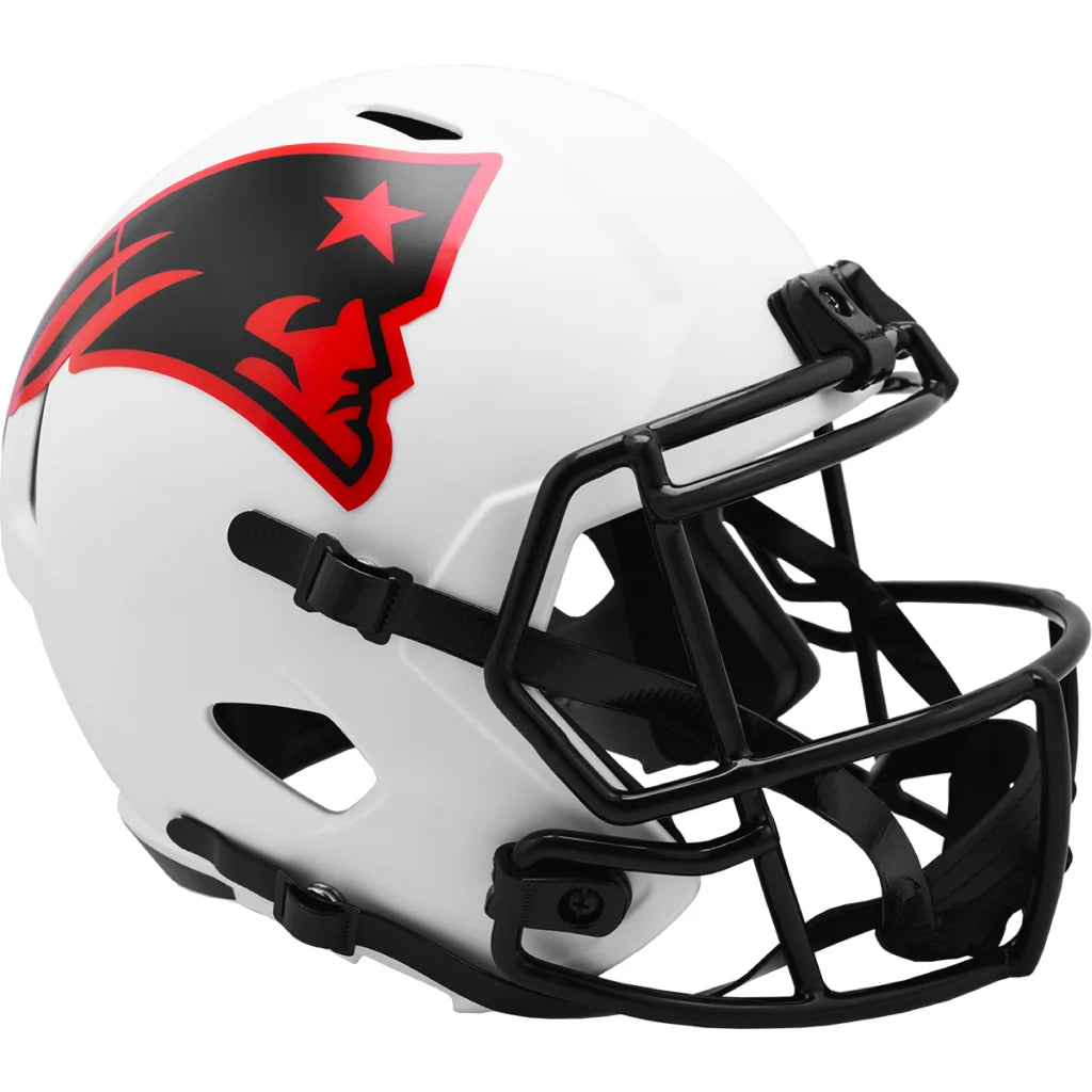 Riddell Lunar Helmet full-size Patriots replica, white with red black design