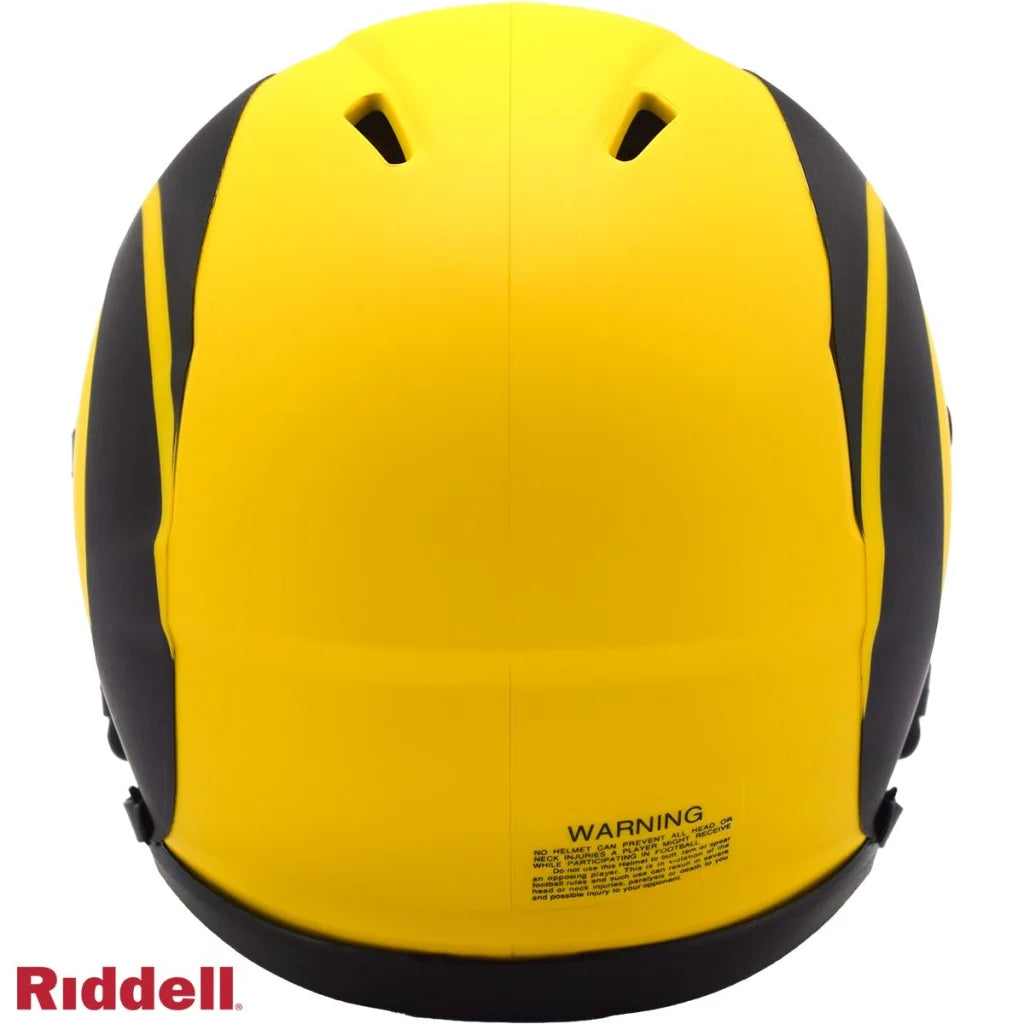 Riddell Rave mini football helmet in yellow black matte finish