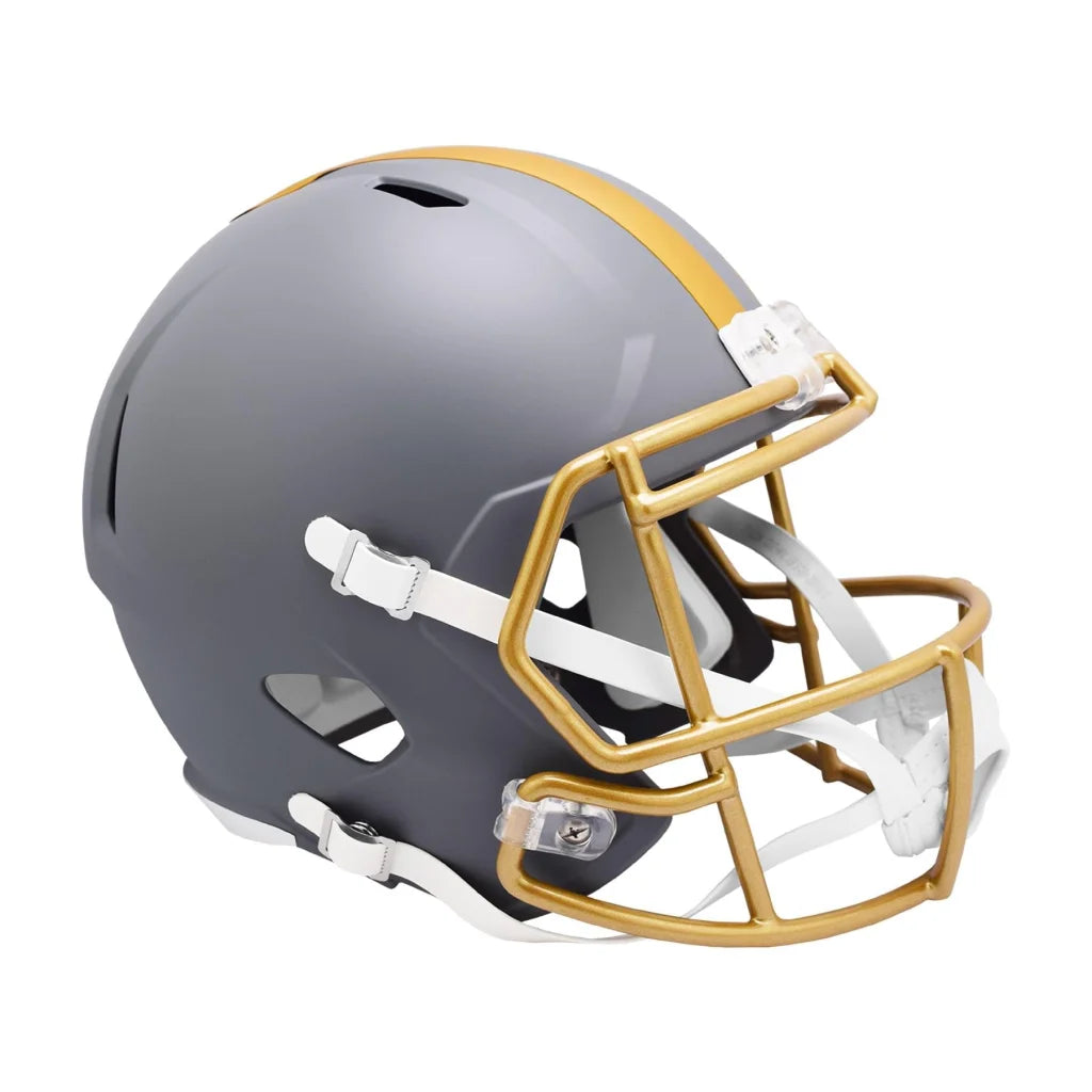 Riddell Slate Collection gold gray matte football helmet
