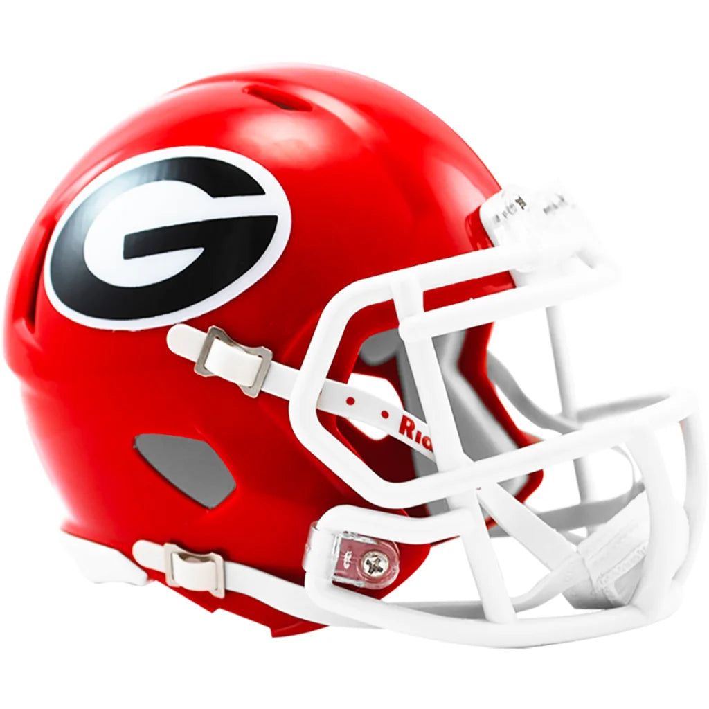 Riddell Speed Georgia Bulldogs mini helmet with red shell, white G logo and clear visor
