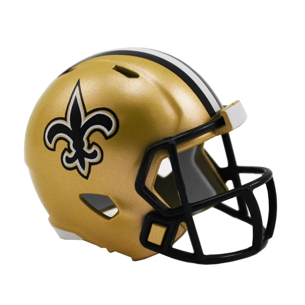 Gold Riddell Speed Pocket Pro New Orleans Saints helmet piggy bank