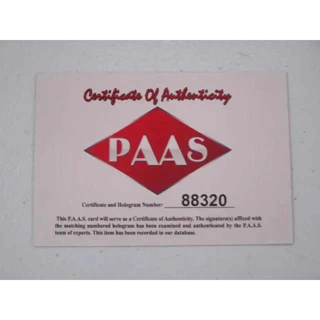 White certificate card with red diamond logo for Sacramento Kings signed autographed 8x10 photo