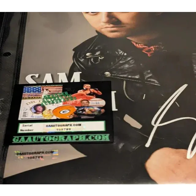 Sam Smith autographed 8x10 photo with certificate of authenticity and signed poster