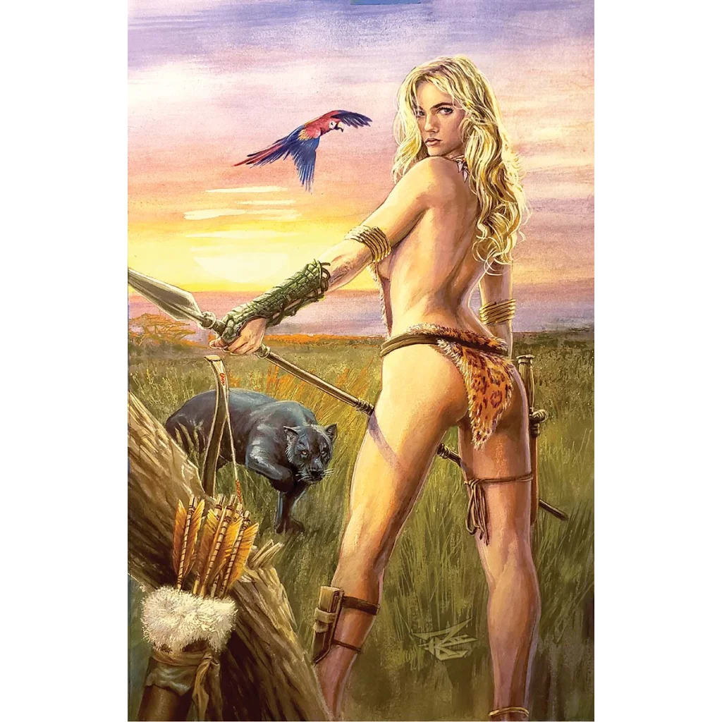 Sheena Queen of the Jungle with panther and parrot in epic Return Issue 1