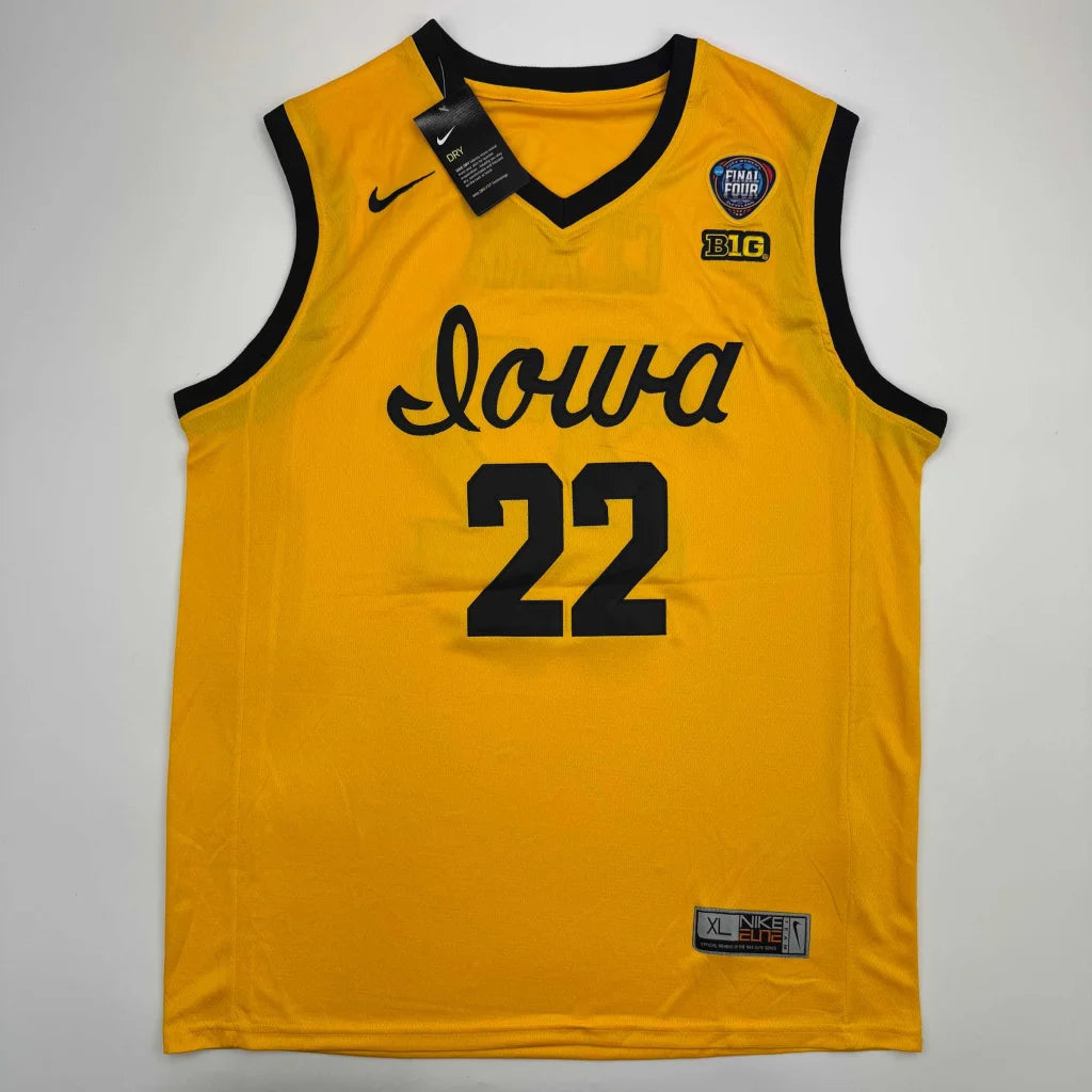 Signed Nike Iowa #22 basketball jersey in black on gold