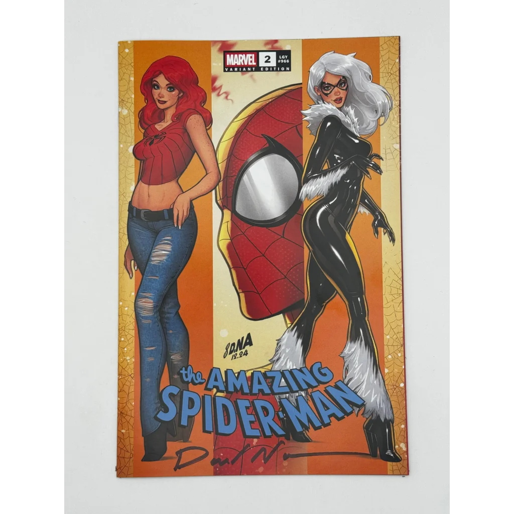 Signed David Nakayama Amazing Spider-Man #2 variant with Spider-Man and woman in red top