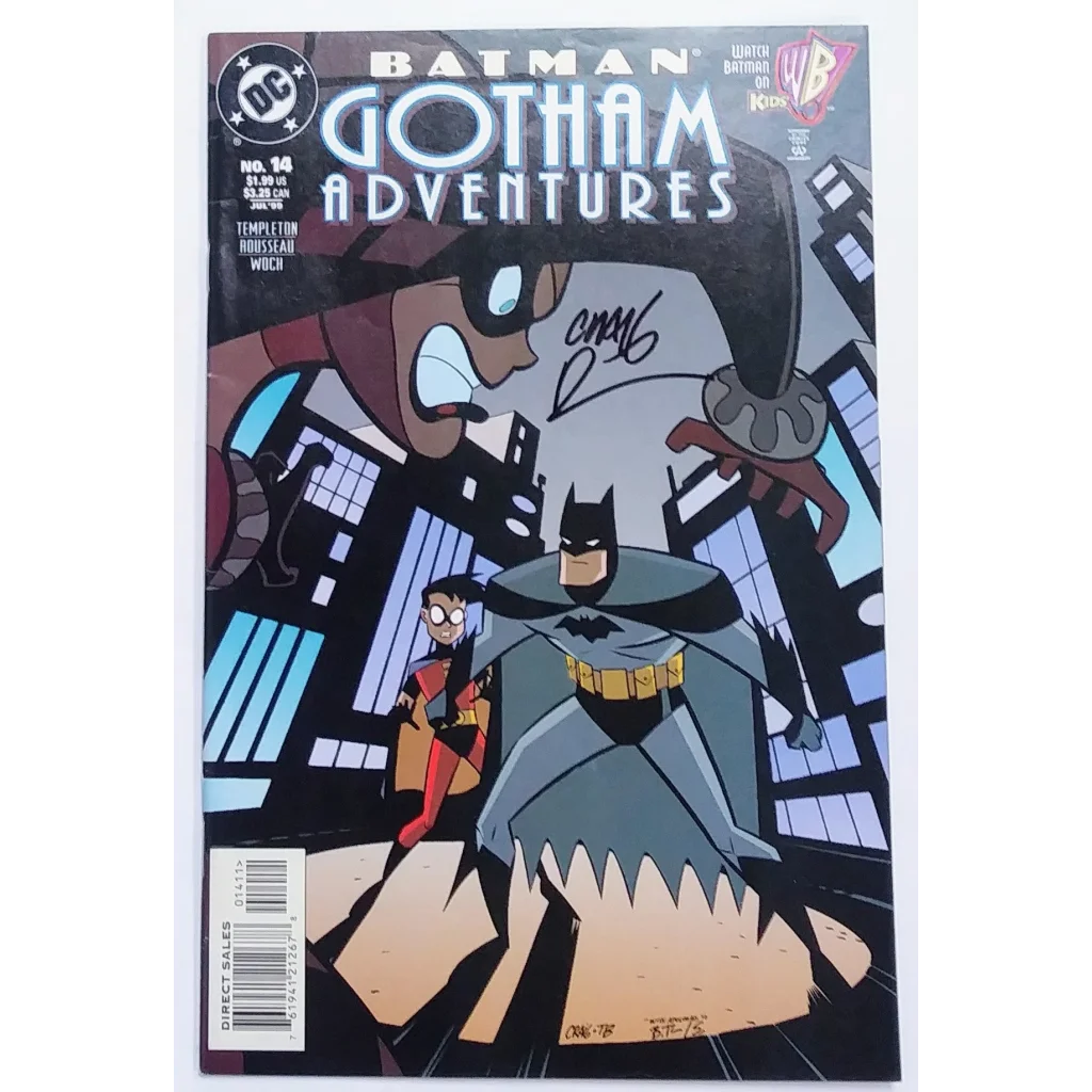 Signed Gotham Adventures Issue 14 Batman comic cover by Craig Rousseau