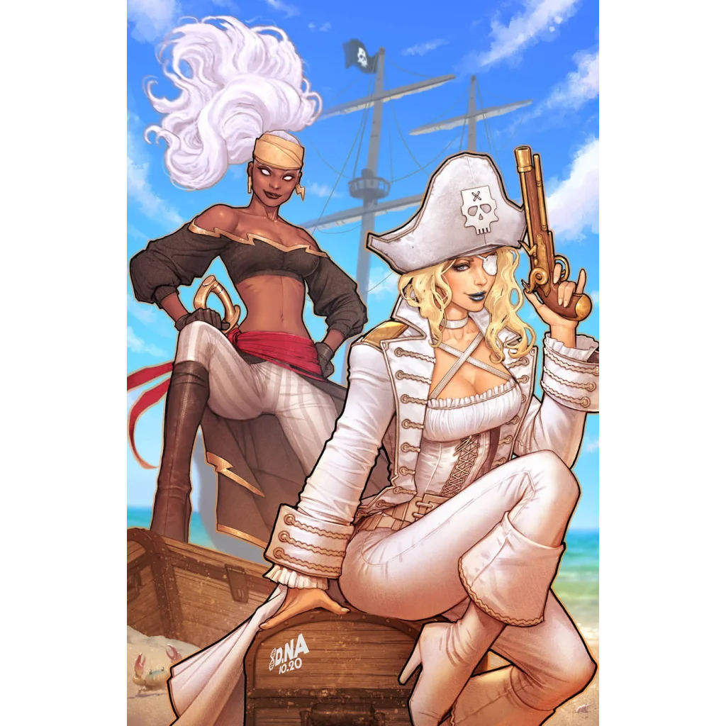 Two female pirates from Signed MARAUDERS comic print by David Nakayama