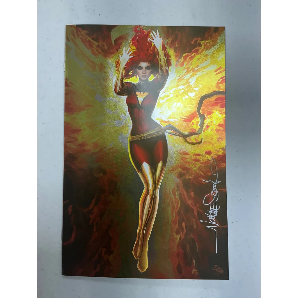 Signed Nathan Szerdy Dark Phoenix comic book cover collectible for fans