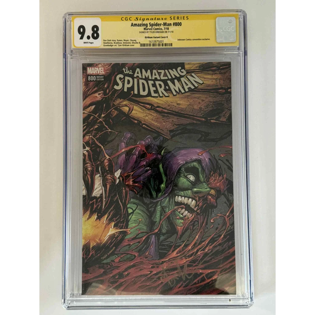 Signed Tyler Kirkham yellow label Amazing Spider-Man #800 CGC 9.8