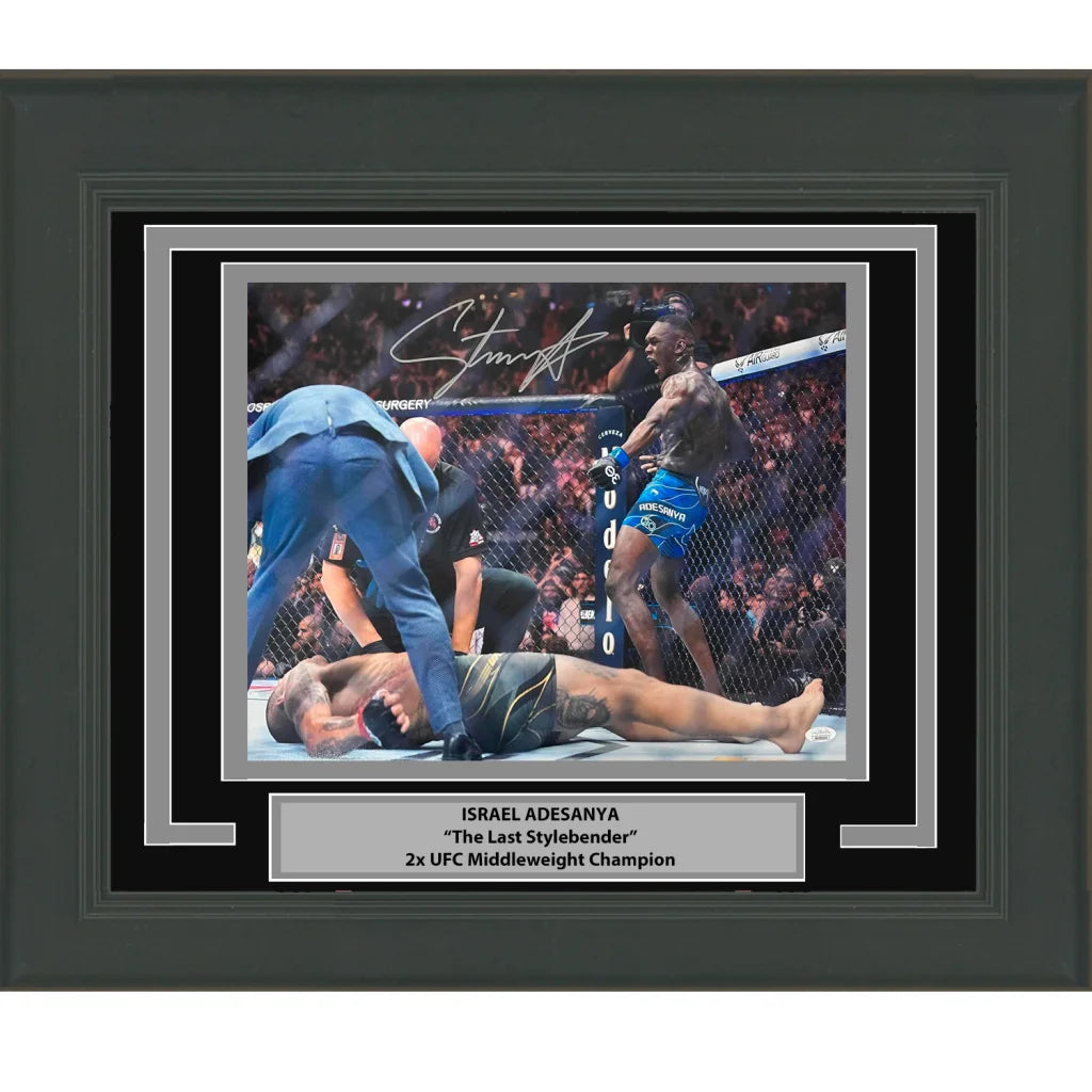 Framed signed UFC fight photo perfect for your man cave decor