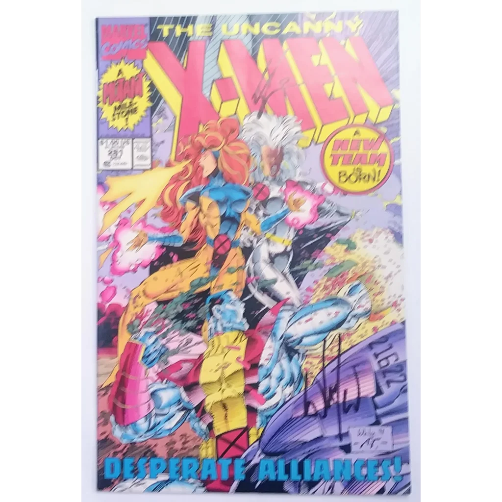 Signed Uncanny X-Men 281 Marvel Comics cover with X-Men action poses