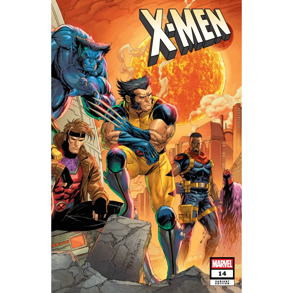 Signed X-Men 14 comic Tyler Kirkham Connecting Cover featuring Wolverine Beast Gambit Bishop
