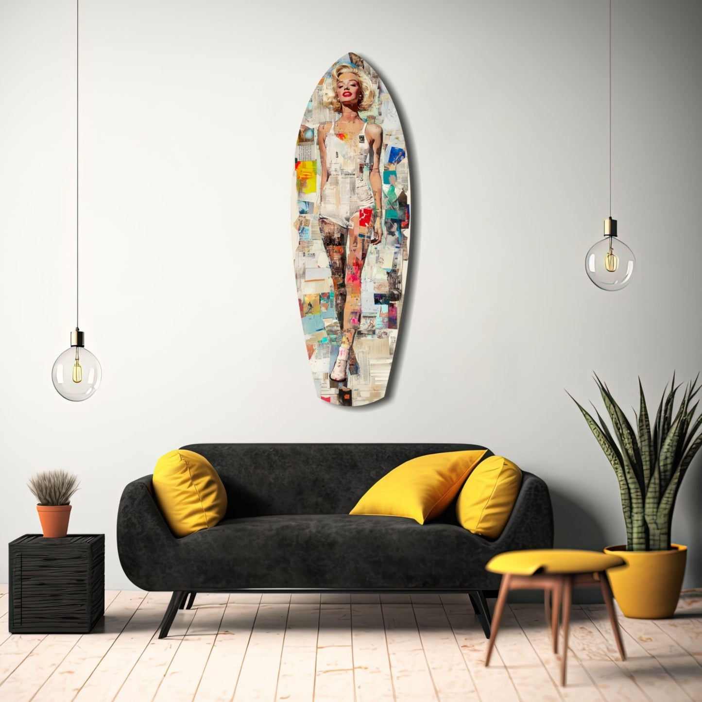 Vintage Swimsuit Pin-Up Starlet Glass Wall Art