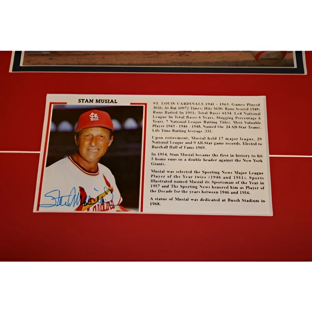 Stan Musial autographed Signature Series frame with portrait