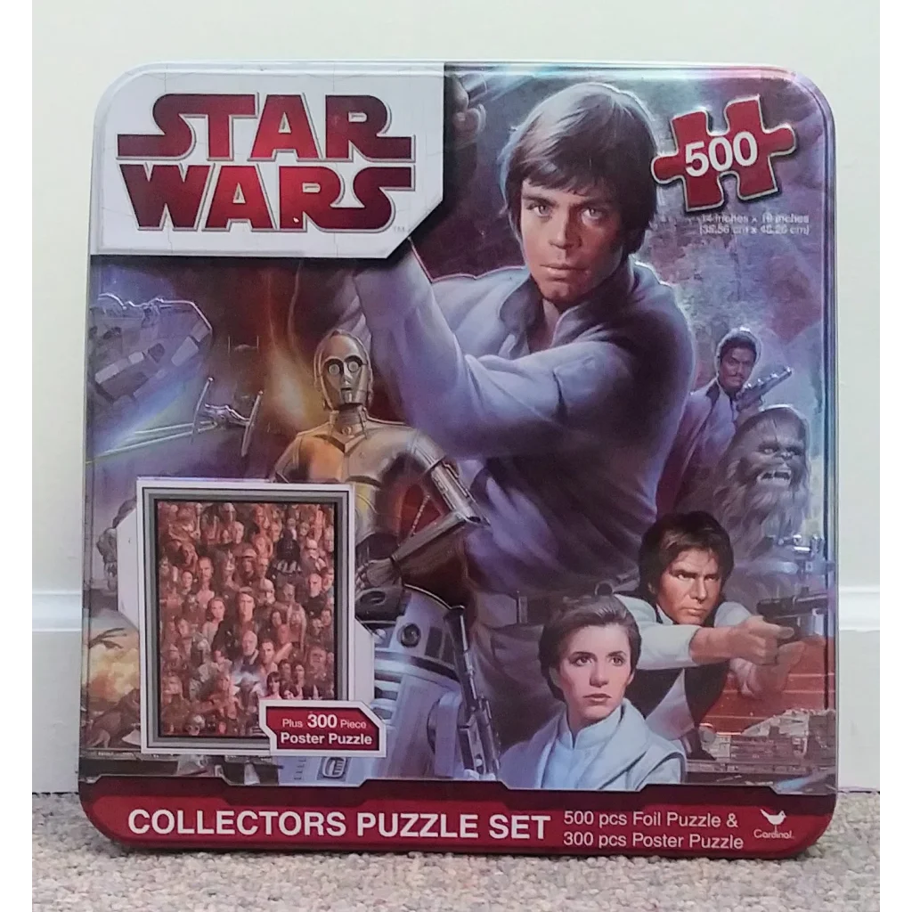 Star Wars puzzle set with Luke Skywalker in metallic tin
