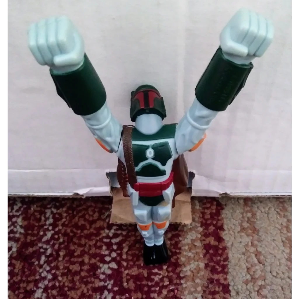 1996 Taco Bell Star Wars Boba Fett in-flight robot figure with raised arms