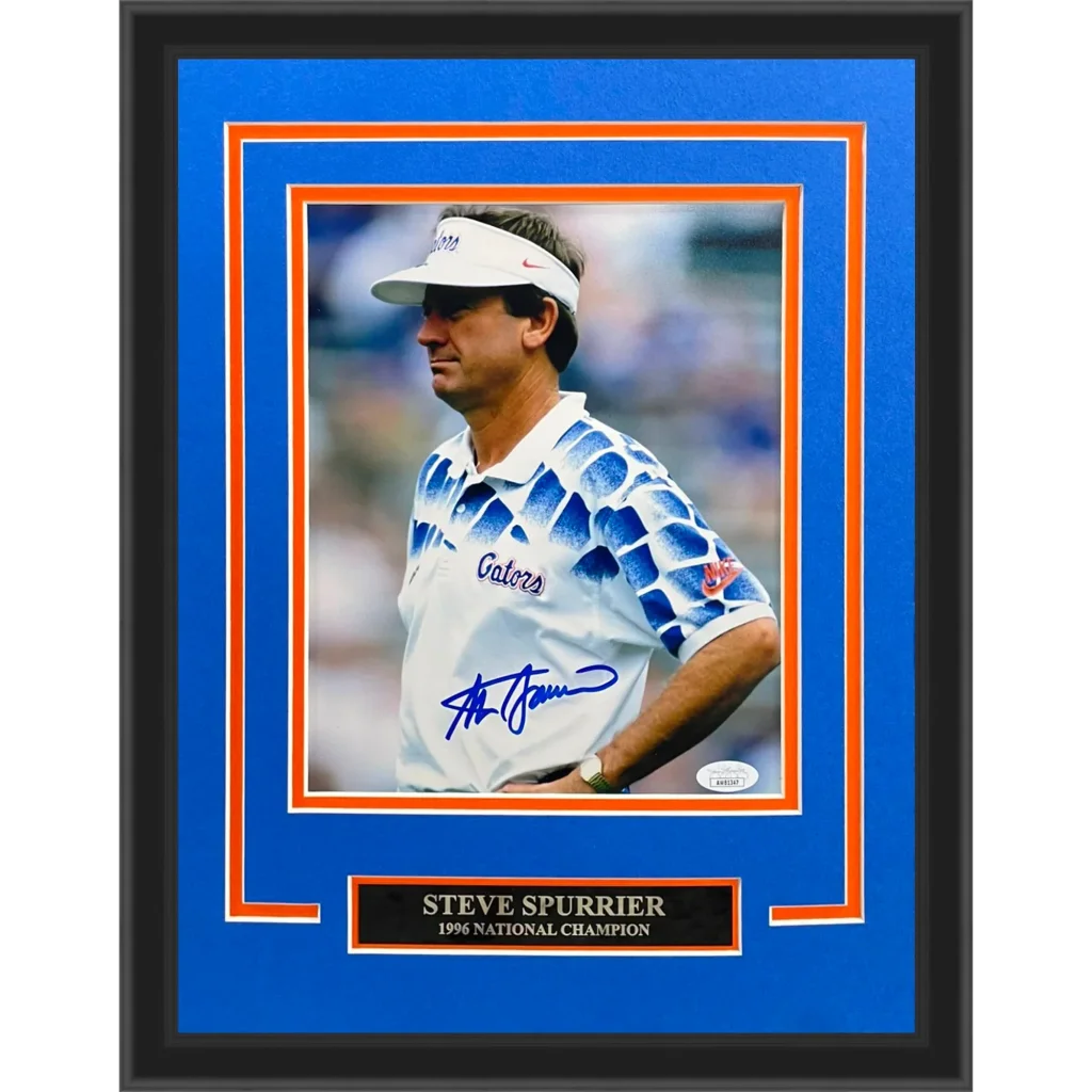 Steve Spurrier autographed deluxe framed 8x10 Florida Gators photo