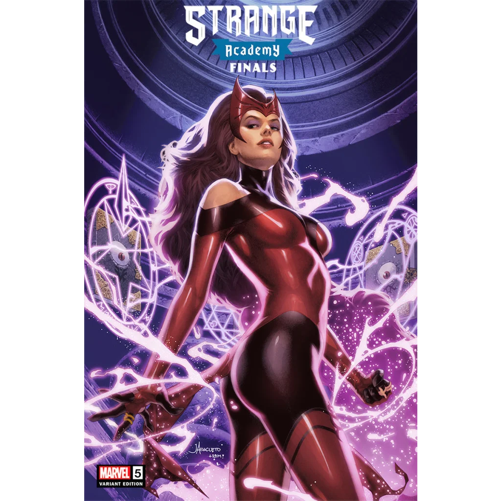 Scarlet Witch comic book cover from Strange Academy Finals Epic Battle for Marvel Magic
