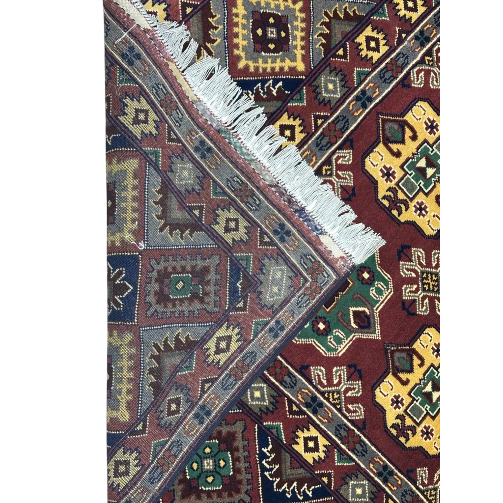 Stunning Afghan rug with cotton foundation and geometric patterns