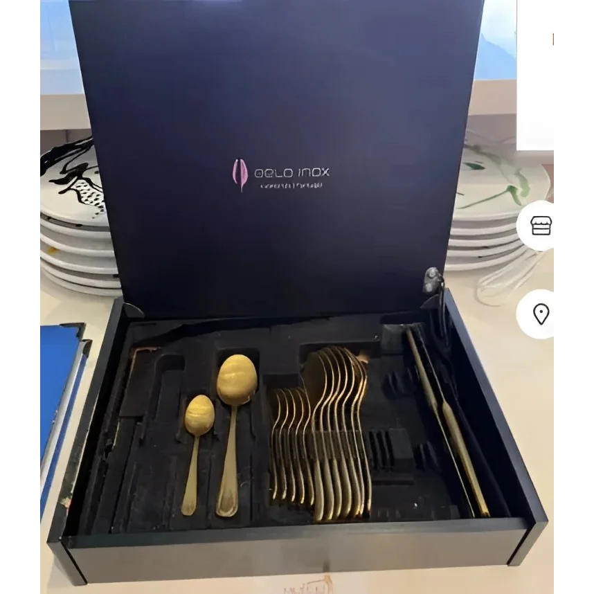 Black box with gold belo inox cutlery set for a touch of elegance on your table