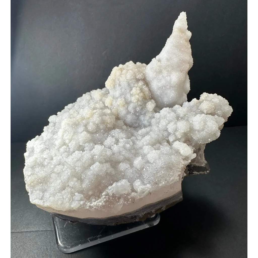 Stunning Brazilian druzy calcite cluster on agate base