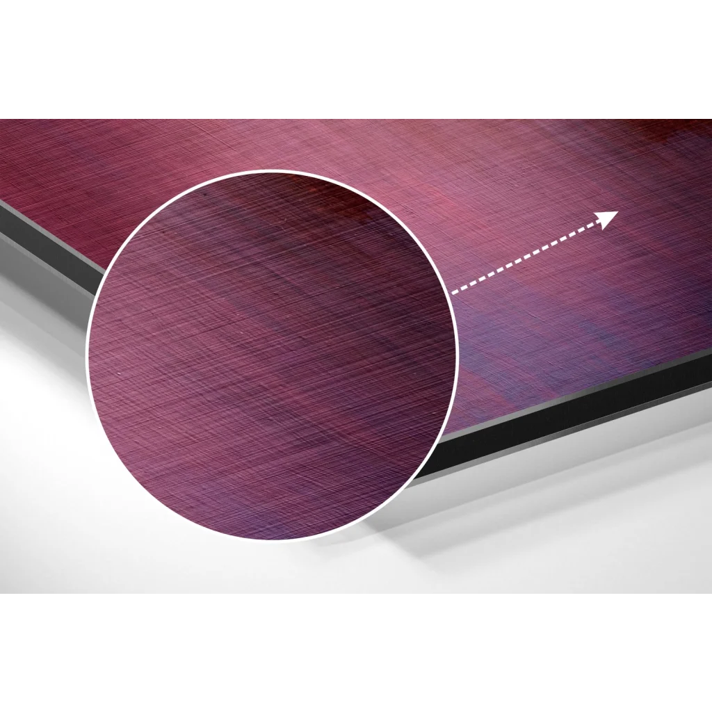 Purple brushed metal laptop cover in stunning brushed aluminium dibond art