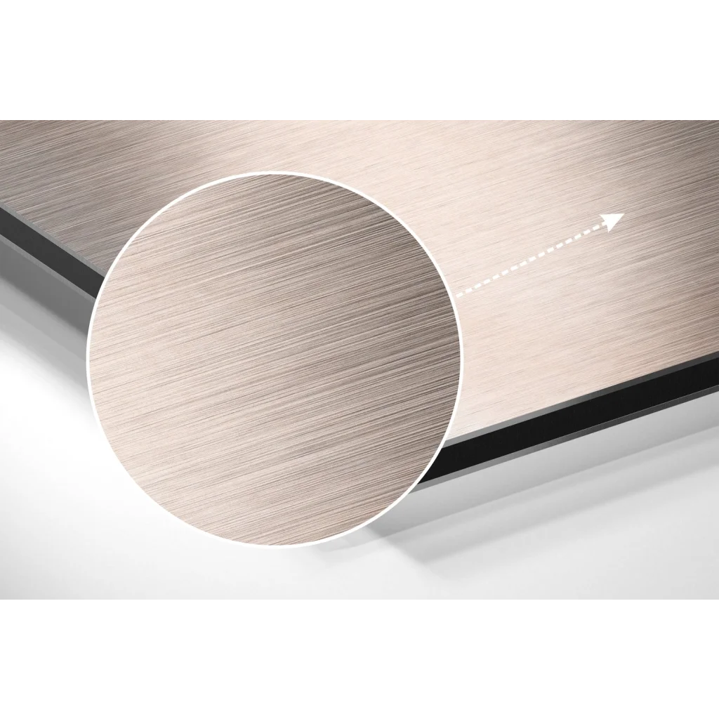 Stunning brushed aluminium Dibond wall art with gold accents