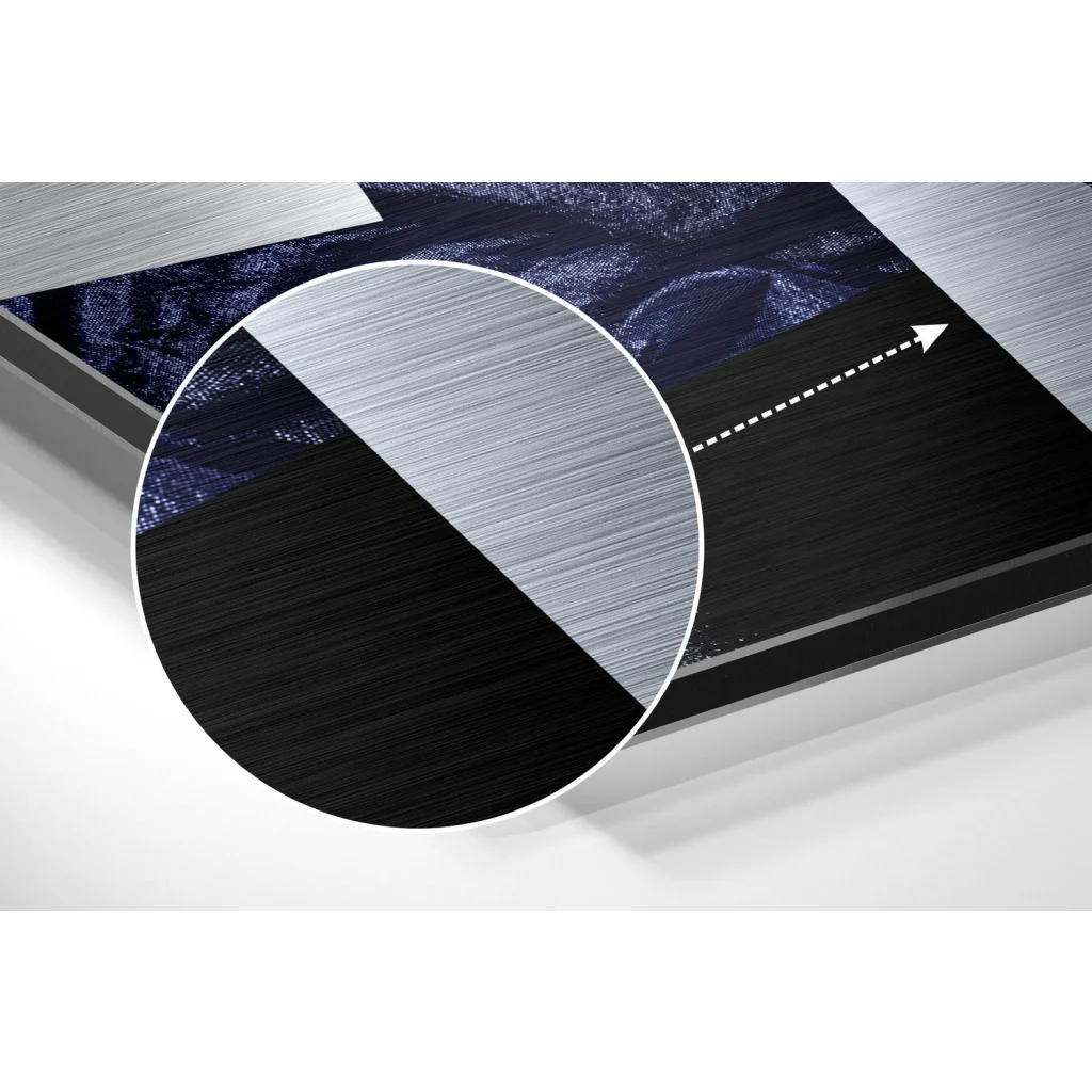 Sleek brushed aluminium dibond wall art print of laptop cover