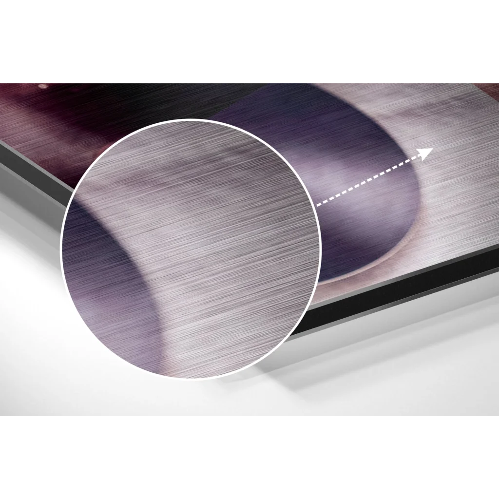 Stunning brushed aluminium dibond wall art with silver frame