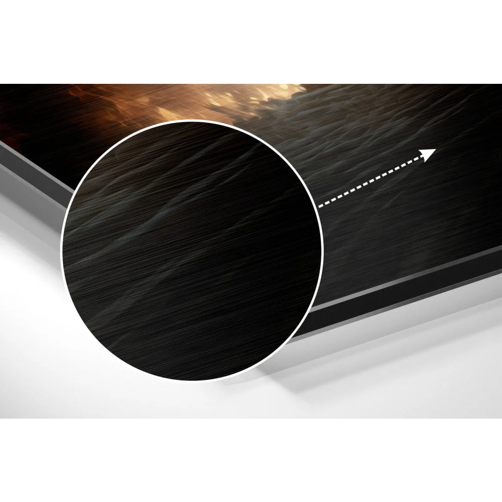 Stunning Darth Vader brushed aluminium dibond wall art in black textured frame