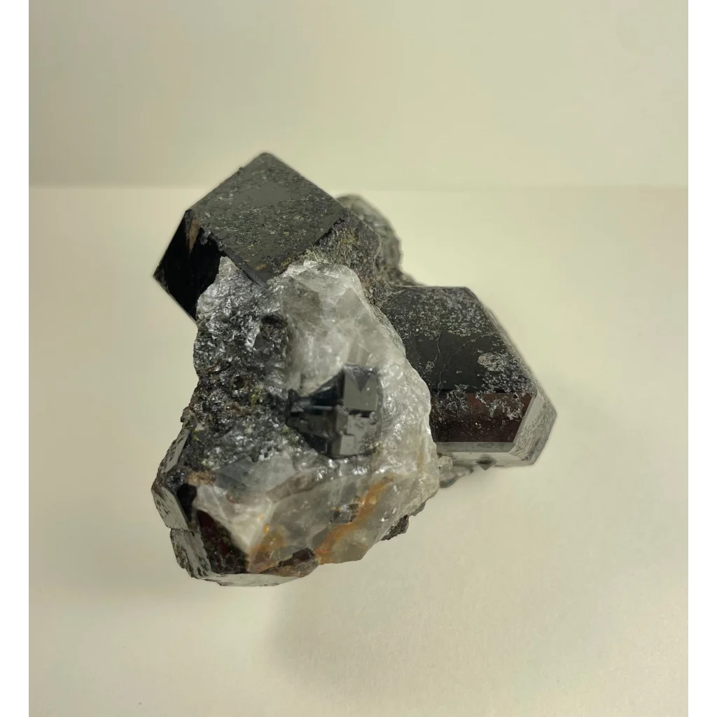 Stunning melanite garnet cluster with quartz from California