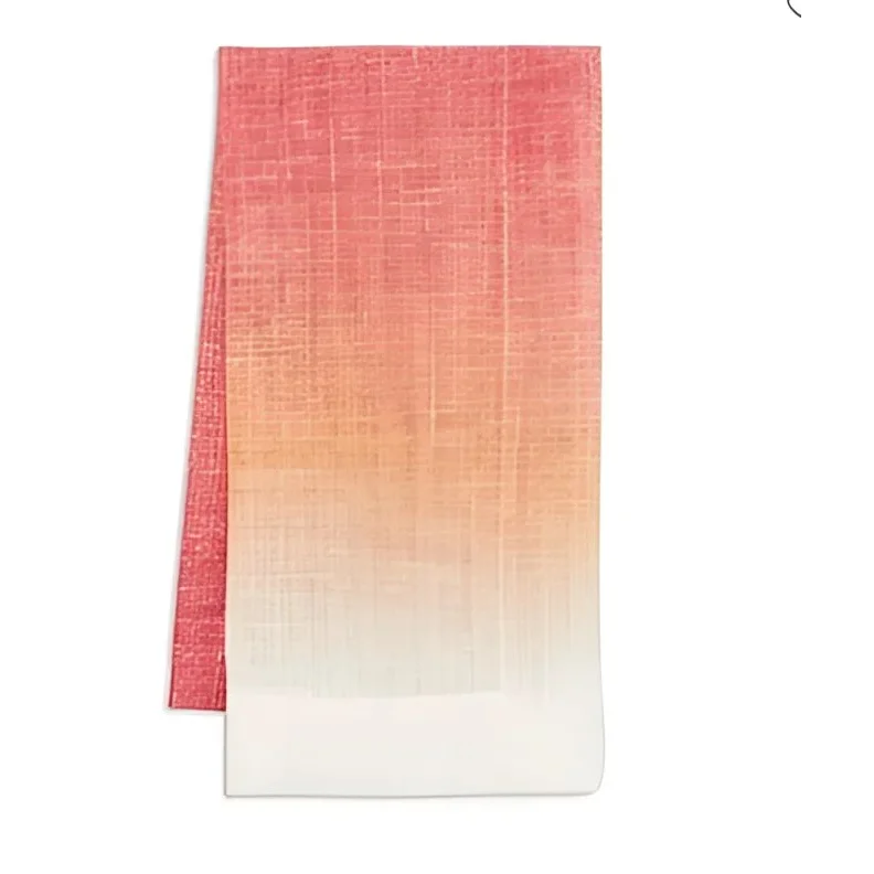 Ombre linen towel with coral to white fade from Mode Living Maldives napkins set