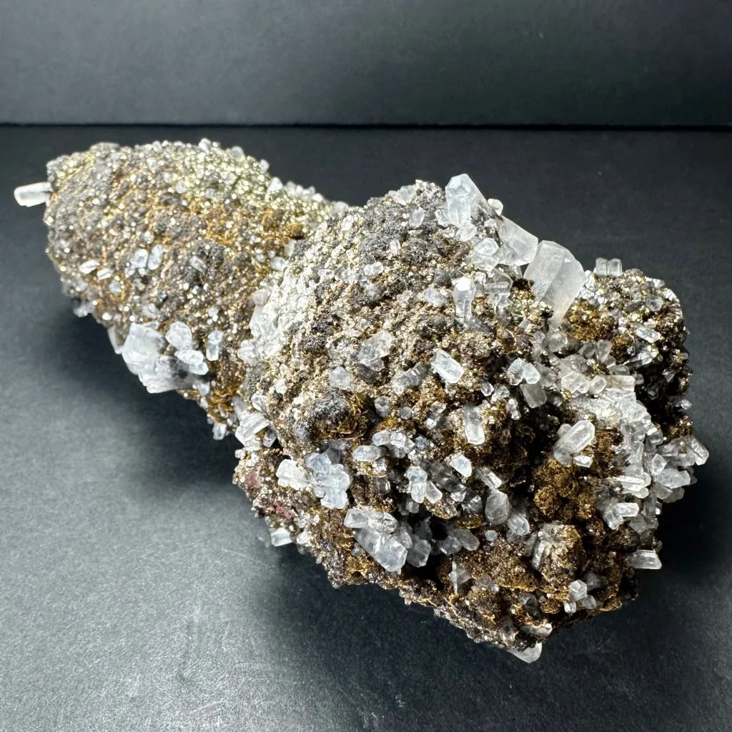 Stunning Moroccan marcasite and calcite quartz crystal cluster