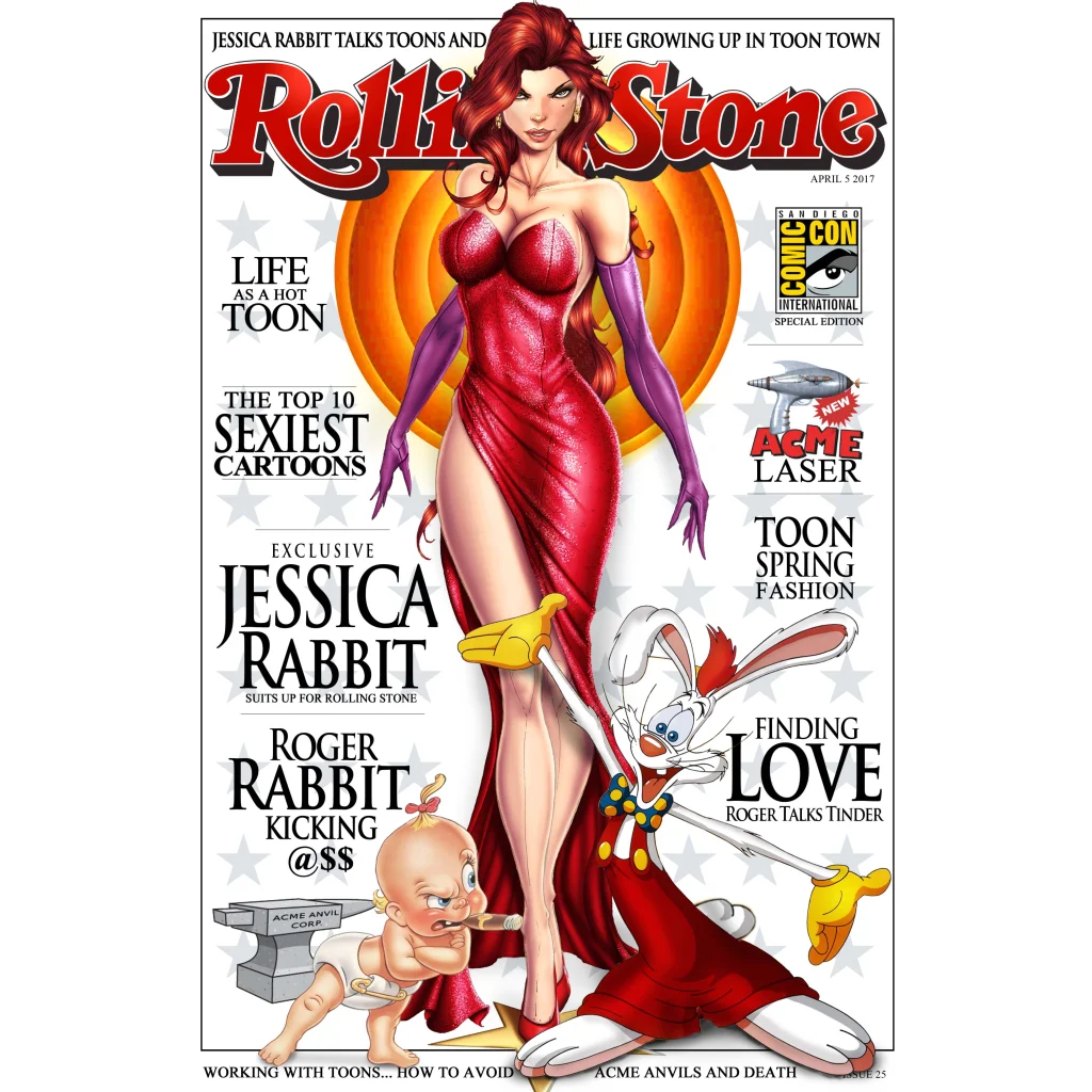 Vibrant red glossy dress art print on brushed aluminum