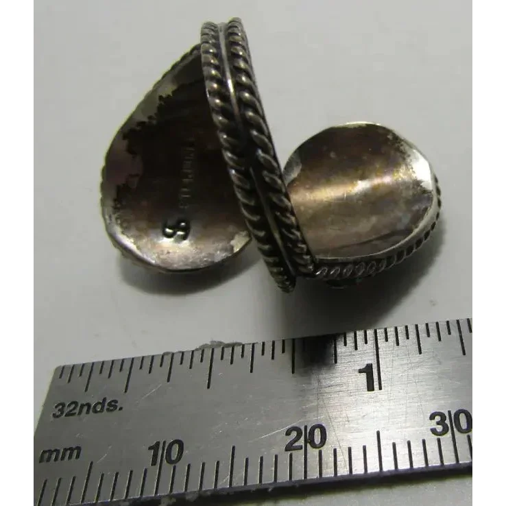 Silver earrings with twisted rope borders for stunning Sleeping Beauty turquoise jewelry