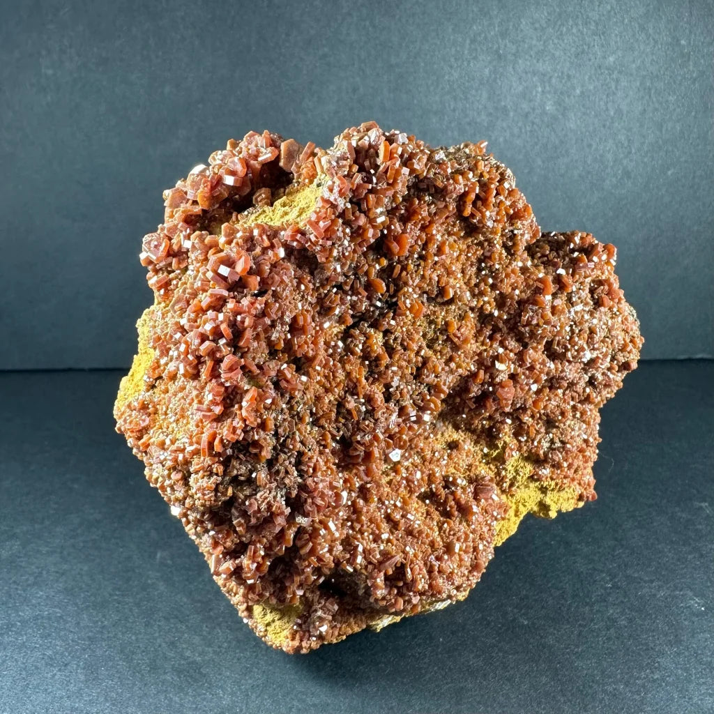 Stunning Moroccan vanadinite crystals on natural matrix