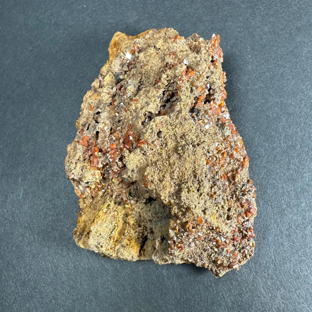 Stunning wulfenite crystals on rugged gray matrix from China