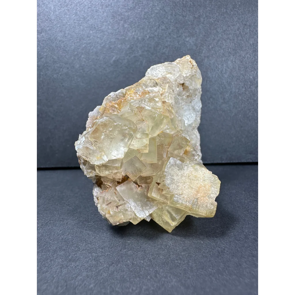 Stunning yellow cubic fluorite crystal cluster from Morocco