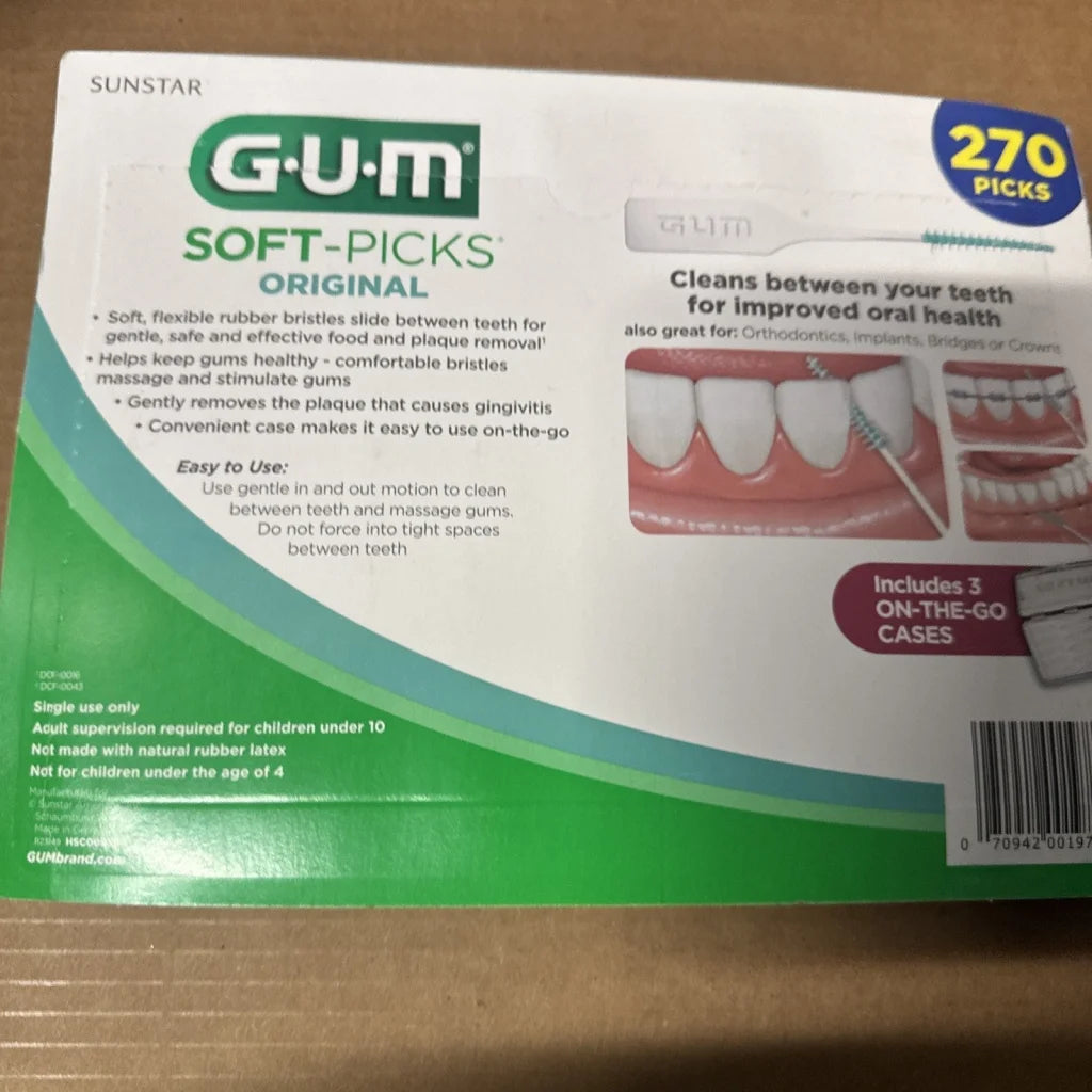 Sunstar GUM Soft-Picks Original Dental Picks 270ct green package