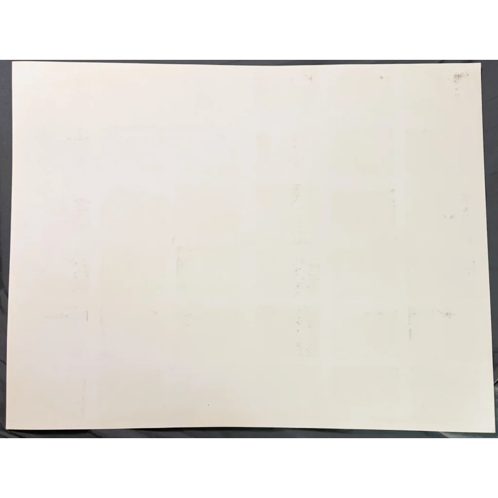 Plain off-white paper sheet from Susan Rini World Series Champion Yankees Tribute Poster