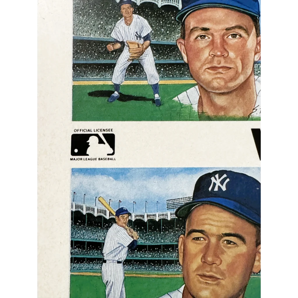 Vintage baseball card of two New York Yankees players from Susan Rini 1961 World Series Champion Yankees Tribute Poster