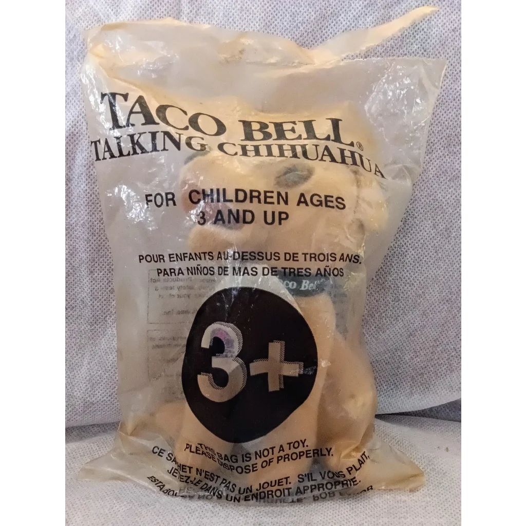 Sealed Taco Bell talking chihuahua toy in original packaging